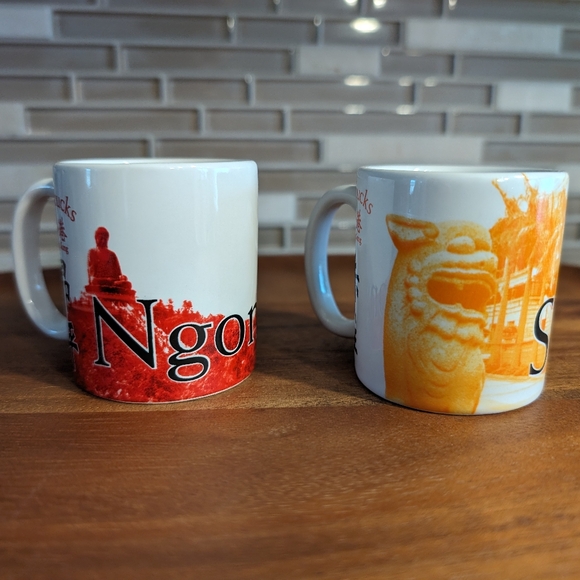 nwot RARE vintage 2010 Starbucks CITY MUG Collector ceramic espresso cups HK - Picture 2 of 9